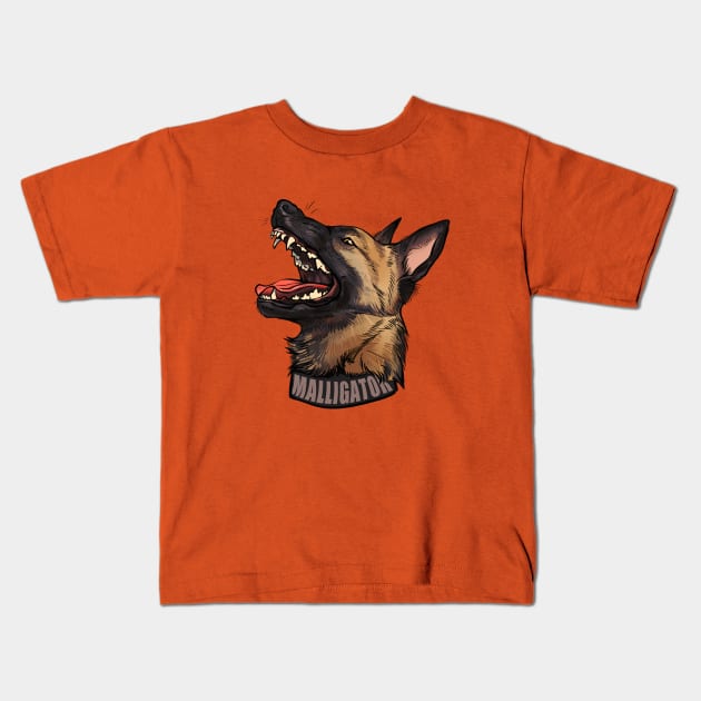 Malligator malinois Kids T-Shirt by Pandemonium